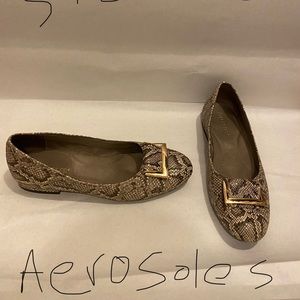All snake skin leather flats